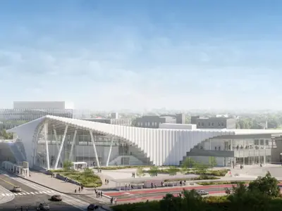 Exterior rendering of the Kitchener Central Transit Hub