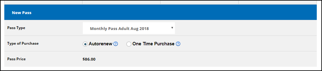 Setting up autorenew of your monthly pass