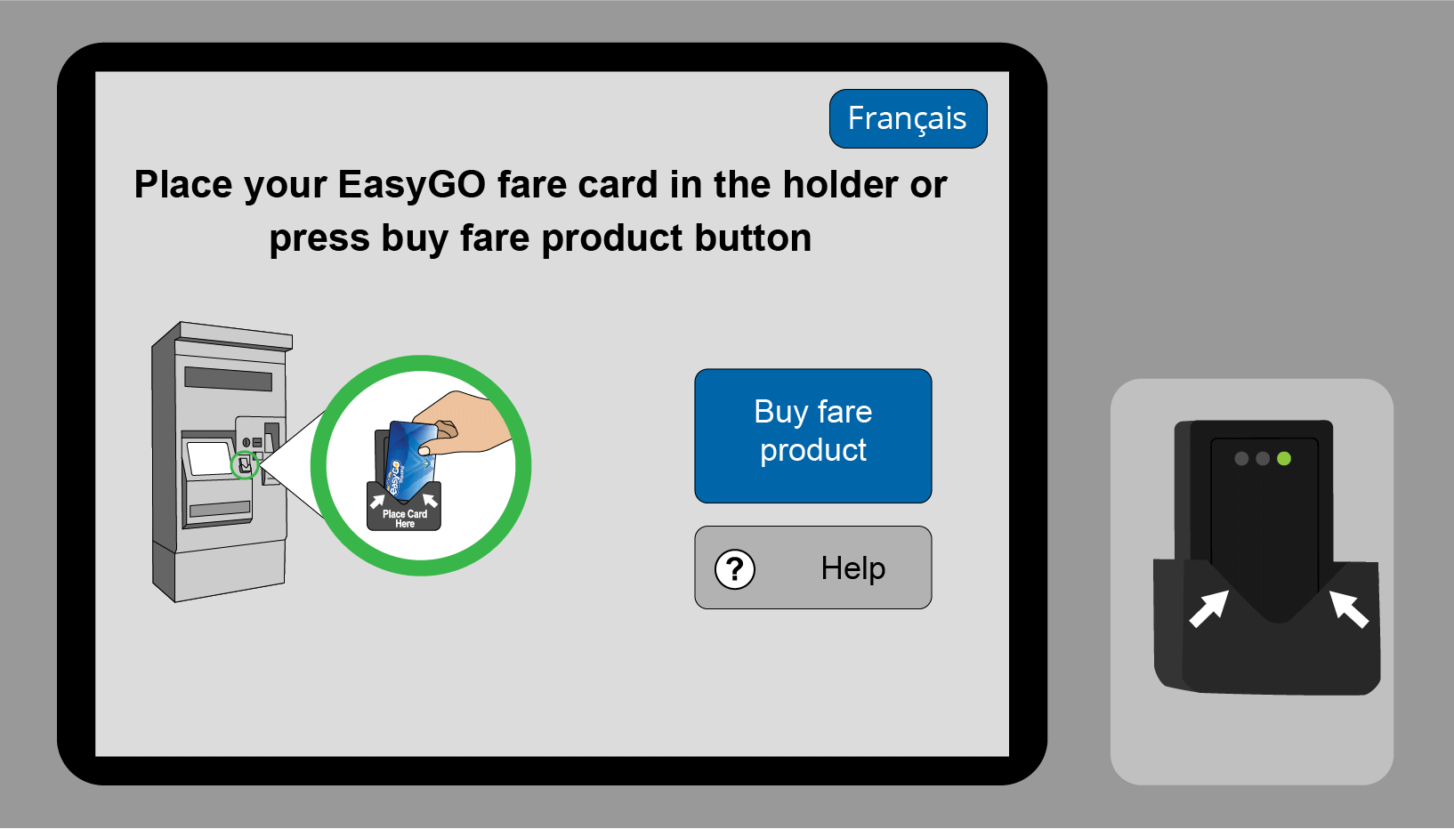 Gif showing the steps to paying your ION fare