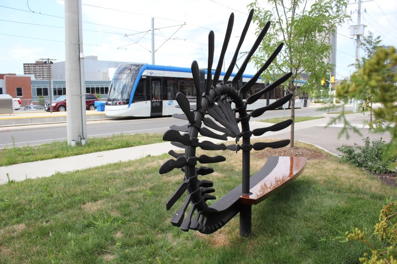 Grand River Hospital station public artwork Spinal Column