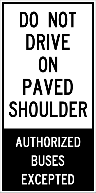 Bus bypass highway sign